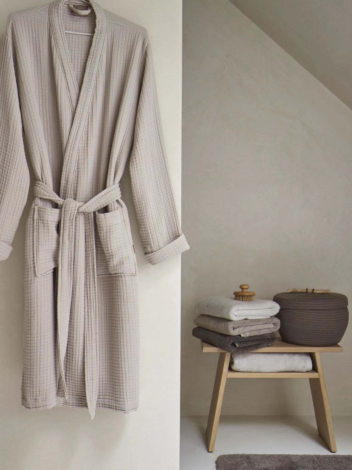 Best Bath & Living Aquanova Bathrobe MARIN color Truffle (MARBG-106) Truffle-106