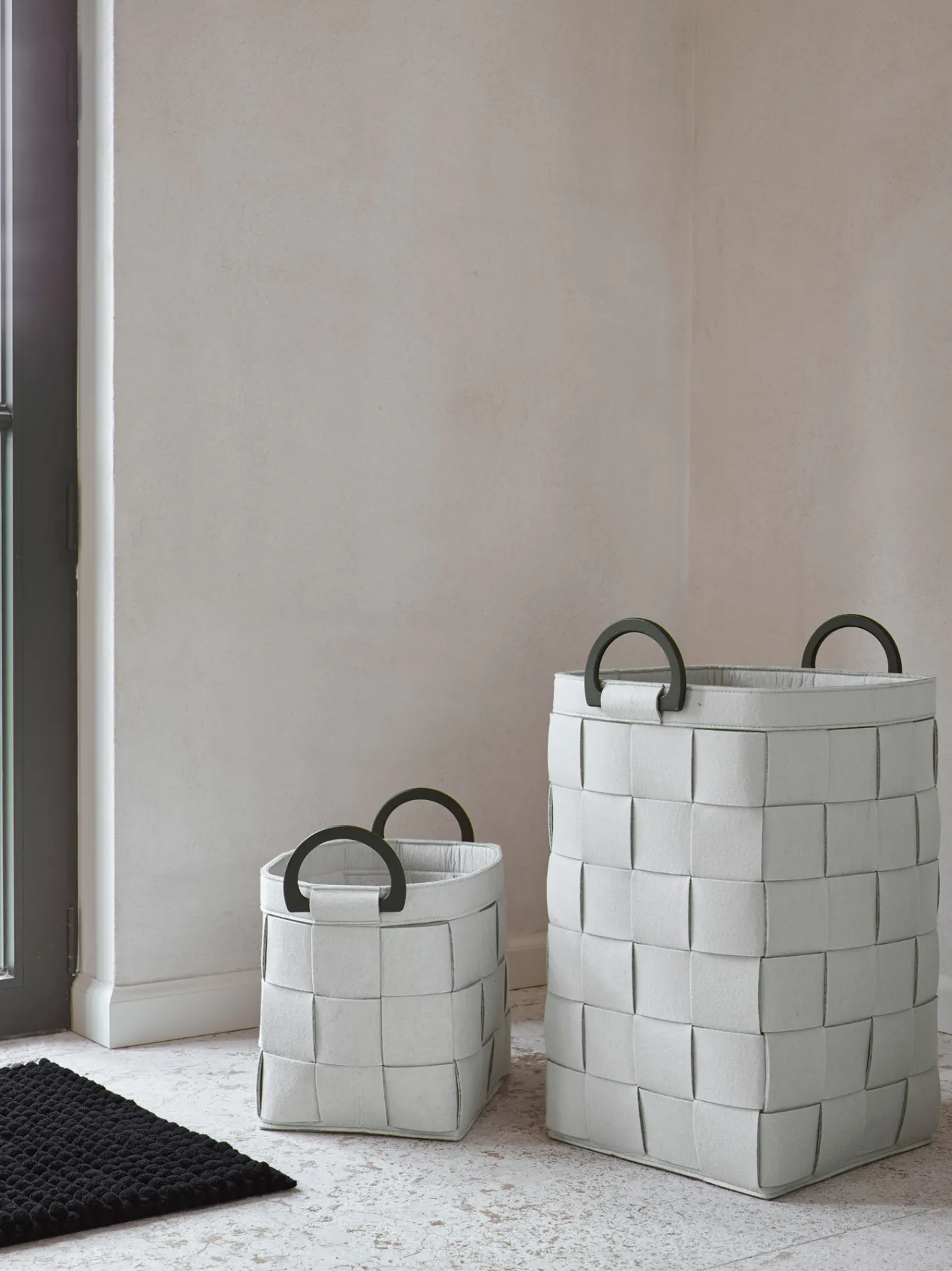Flash Sale Bath & Living Aquanova Laundry basket DIX color Silver Gray (DIXLAL-95) SilverGrey-95