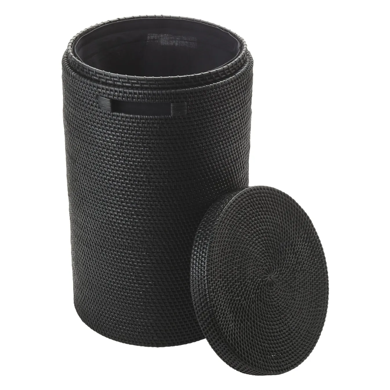 Online Bath & Living Aquanova Laundry basket with lid CINO color Black (black) Black-09