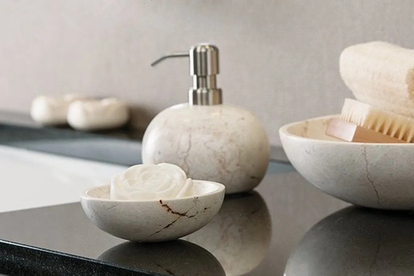 Clearance Bath & Living Aquanova Soap dispenser color Luxor Cream-14 (beige)