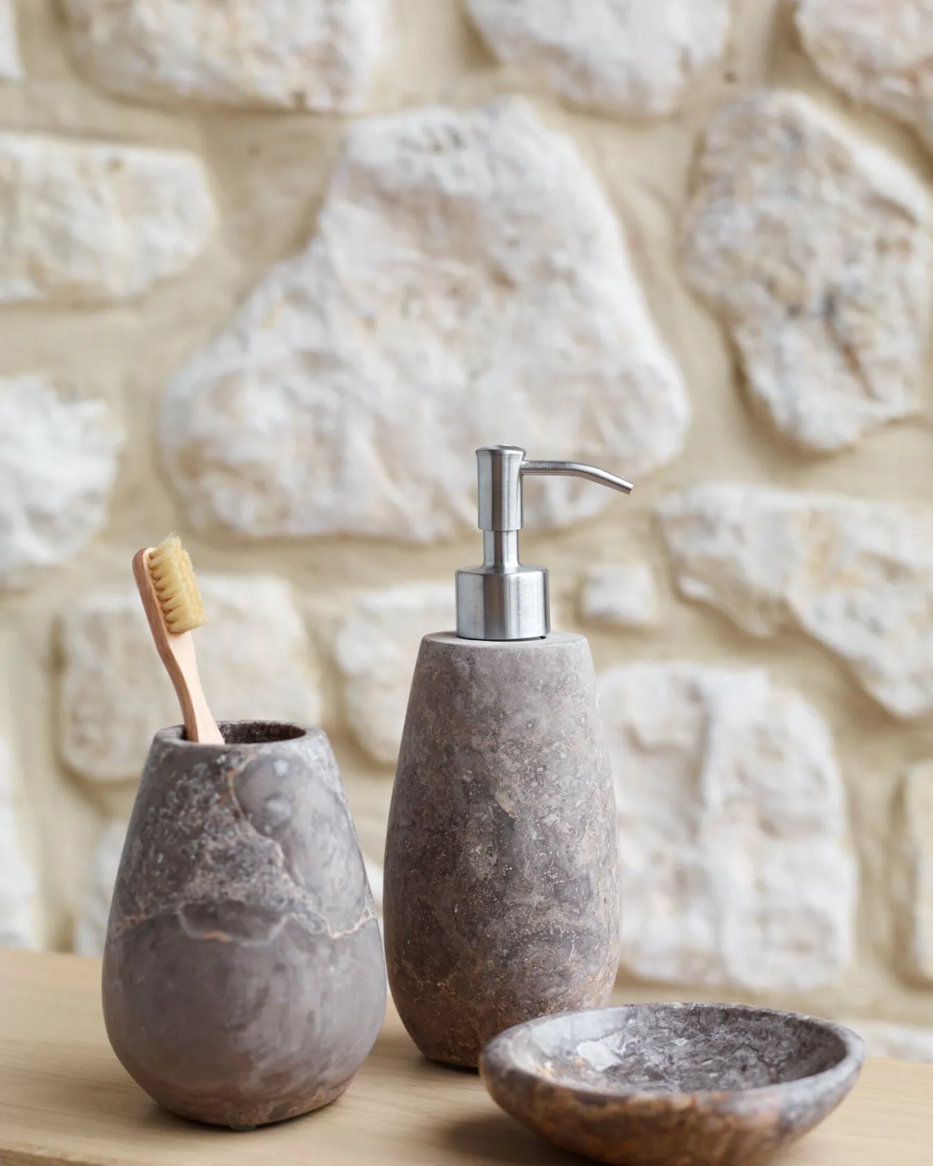 Store Bath & Living Aquanova Soap dispenser CONOR color Greige, (gray / beige) Greige-15