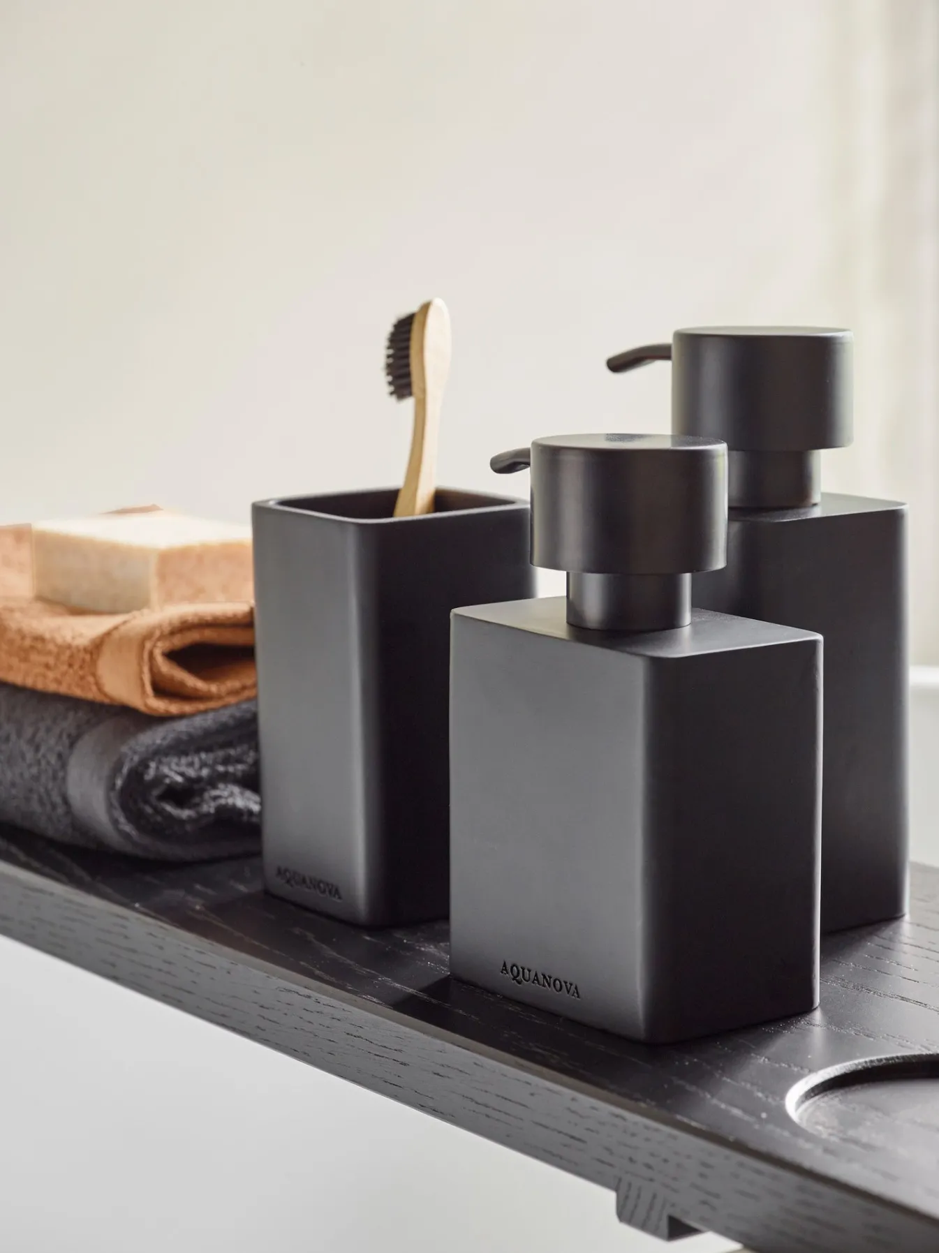 Clearance Bath & Living Aquanova Soap dispenser wall KHANA color Black-09