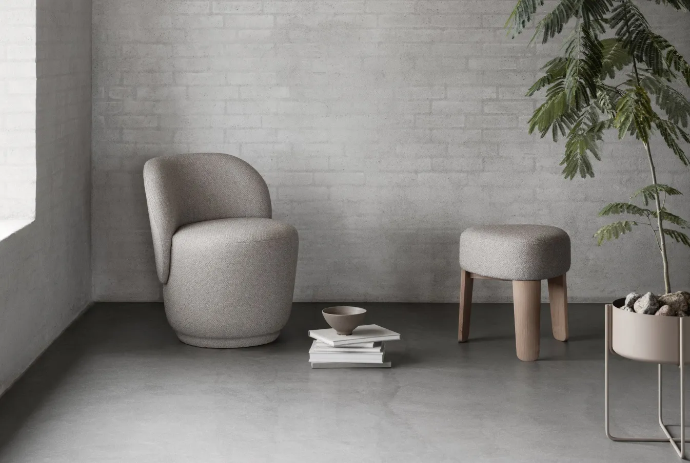 Online Bath & Living Blomus KUON swivel armchair color - 66941 Desert