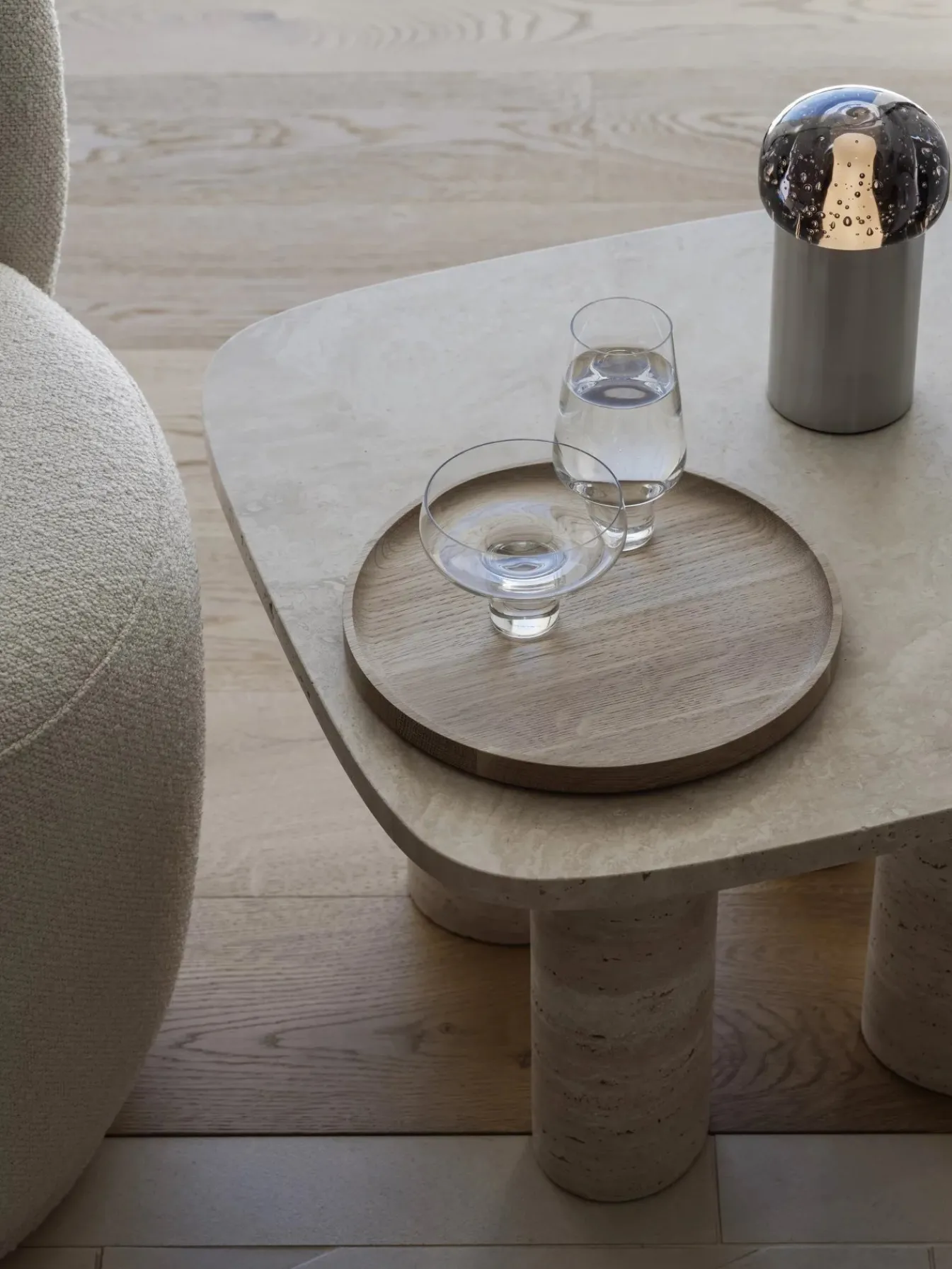 New Bath & Living Blomus OKU round tray / tray (medium) 64548 Oak