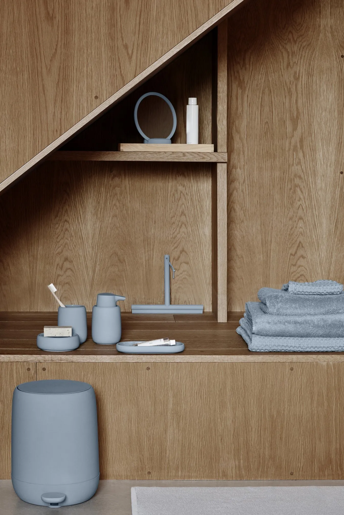 Hot Bath & Living Blomus Towel CARO waffle pattern 50x100 cm color Ashley Blue (69183)
