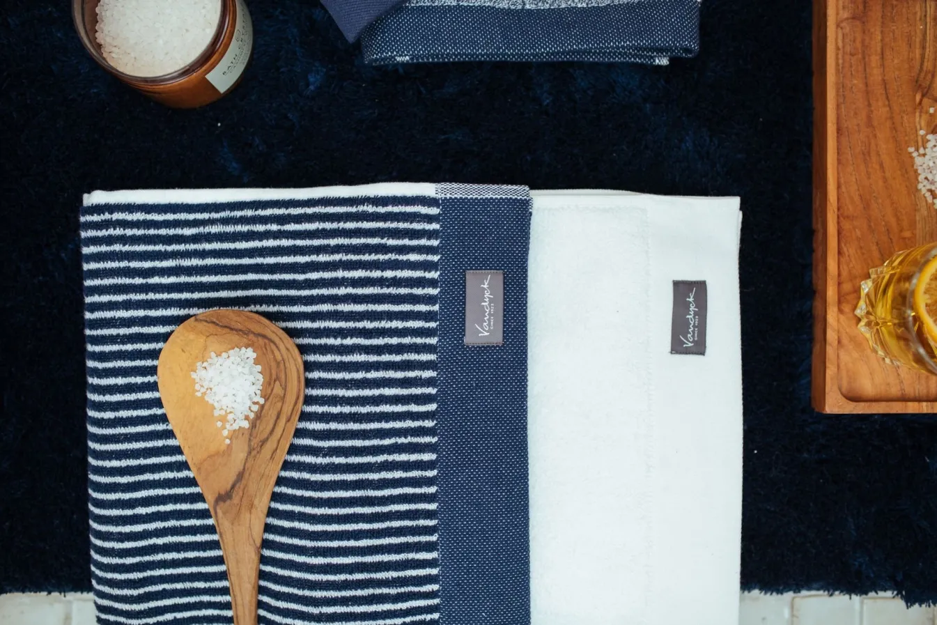 Shop Bath & Living Vandyck Bath towel 70x140 cm HOME Petit Ligne Blue Ink (BAKC15101) set/3 pieces BlueInk-199
