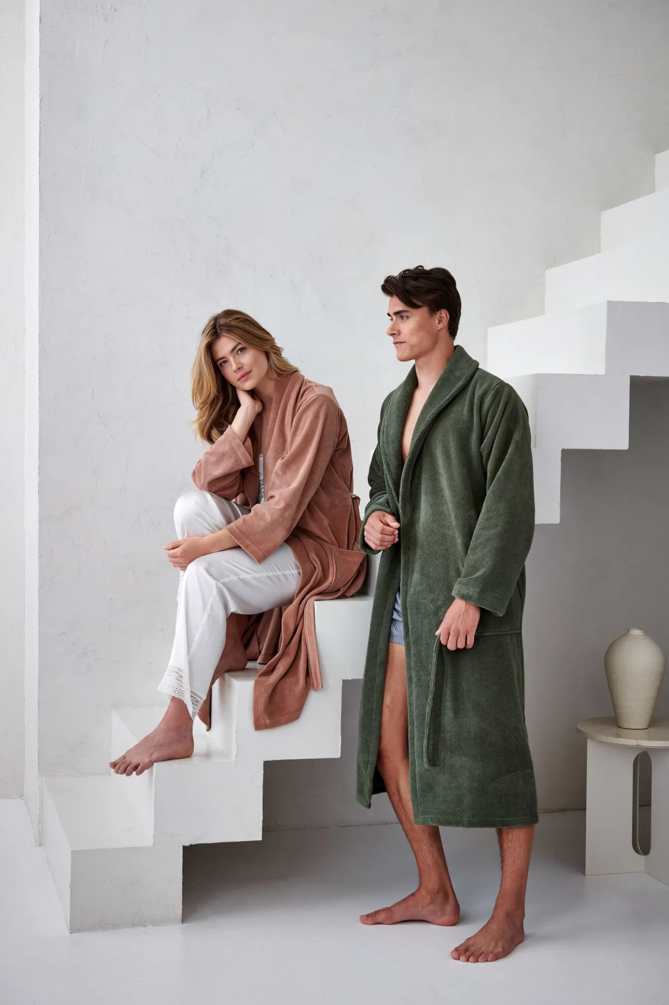 Discount Bath & Living Vandyck Bathrobe GRACE color Fudge (BAGE21203)