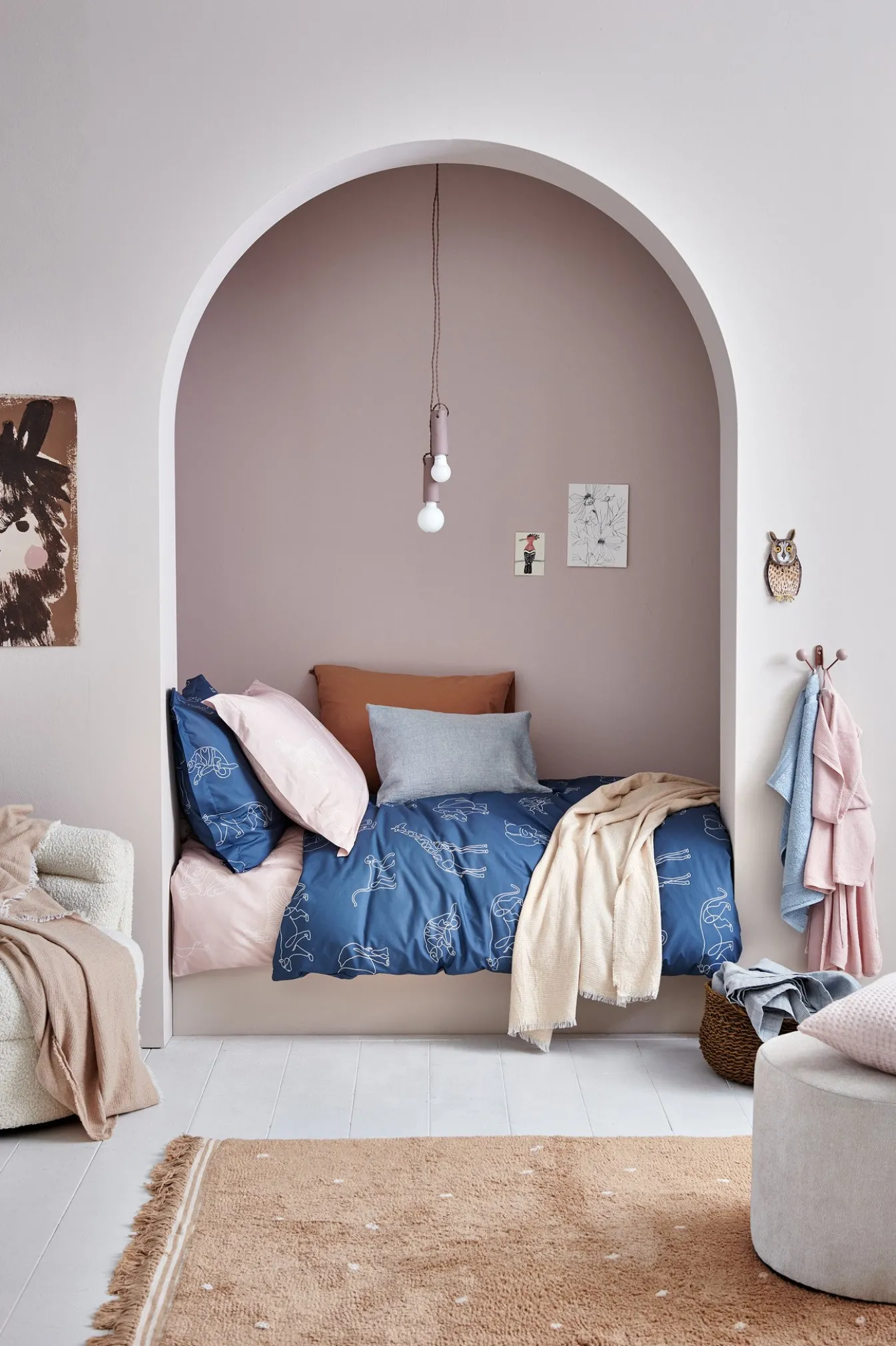 Fashion Bath & Living Vandyck Duvet cover ANIMAL KIDS Sepia Pink 140x220 cm (KIBB22110)