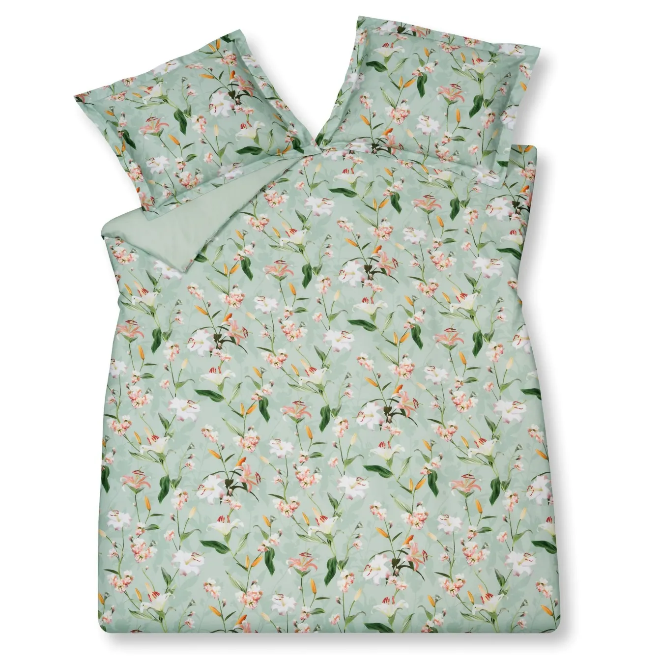 Discount Bath & Living Vandyck Duvet cover AZALEA Light Green 200x220 cm (satin cotton)