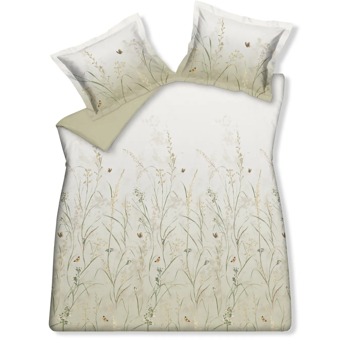 Flash Sale Bath & Living Vandyck Duvet cover BUTTERFLIES Light Olive 240x220 cm (SAM123101)