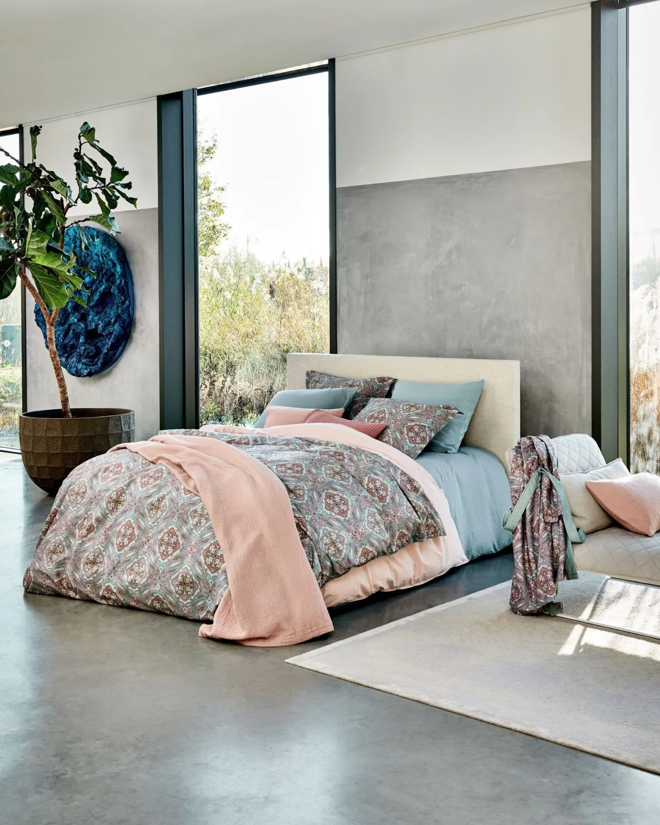 Hot Bath & Living Vandyck Duvet cover CHARM Pearl Blue 240x220 cm (satin cotton)