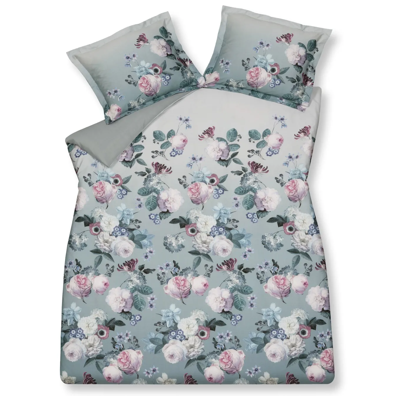 Fashion Bath & Living Vandyck Duvet cover FLORAL CHARM Pearl Blue 240x220 cm (satin) SAM122105