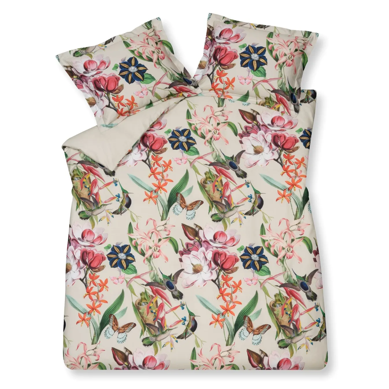 New Bath & Living Vandyck Duvet cover FLOWER MIX Cream Tan 200x220 cm (satin cotton)