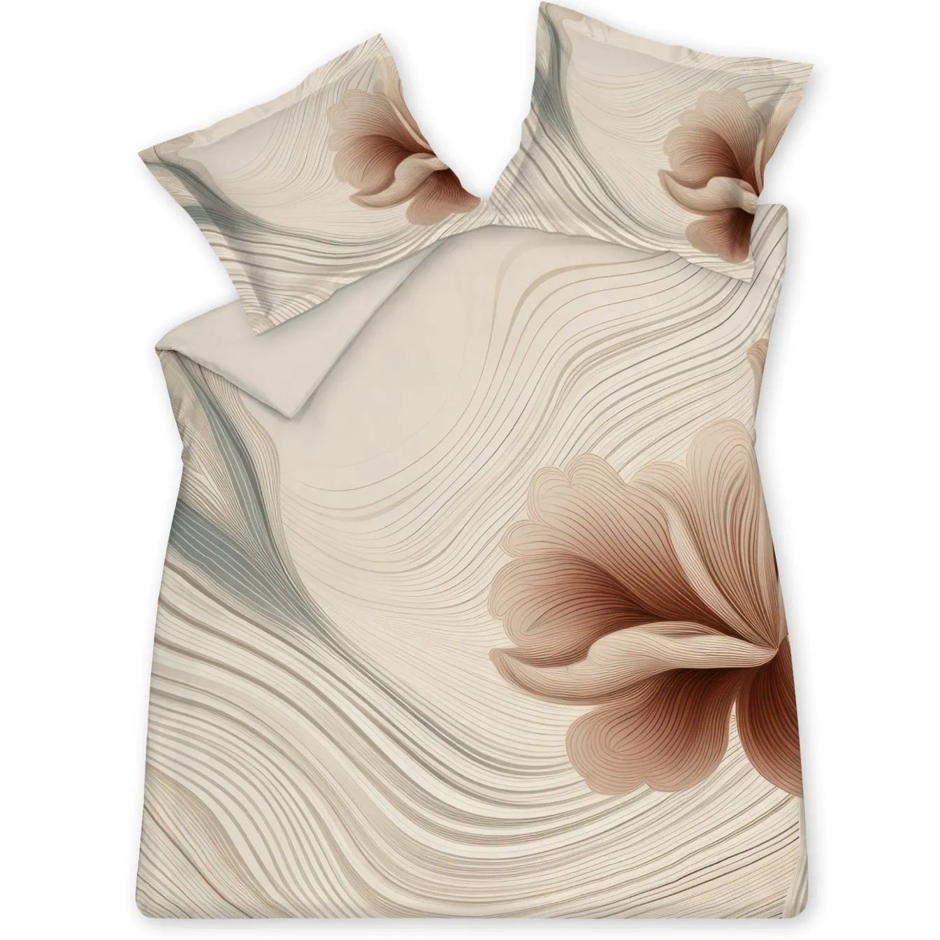 Shop Bath & Living Vandyck Duvet cover FLOWING Cream Tan 200x220 cm (satin cotton)