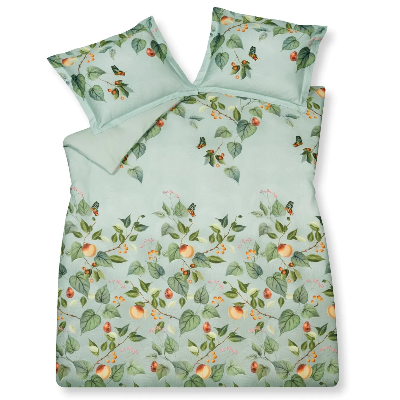 Discount Bath & Living Vandyck Duvet cover FRUIT GARDEN Light Green 200x220 cm (satin cotton)