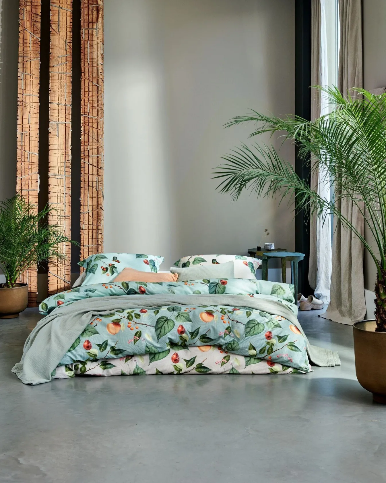 Discount Bath & Living Vandyck Duvet cover FRUIT GARDEN Light Green 200x220 cm (satin cotton)