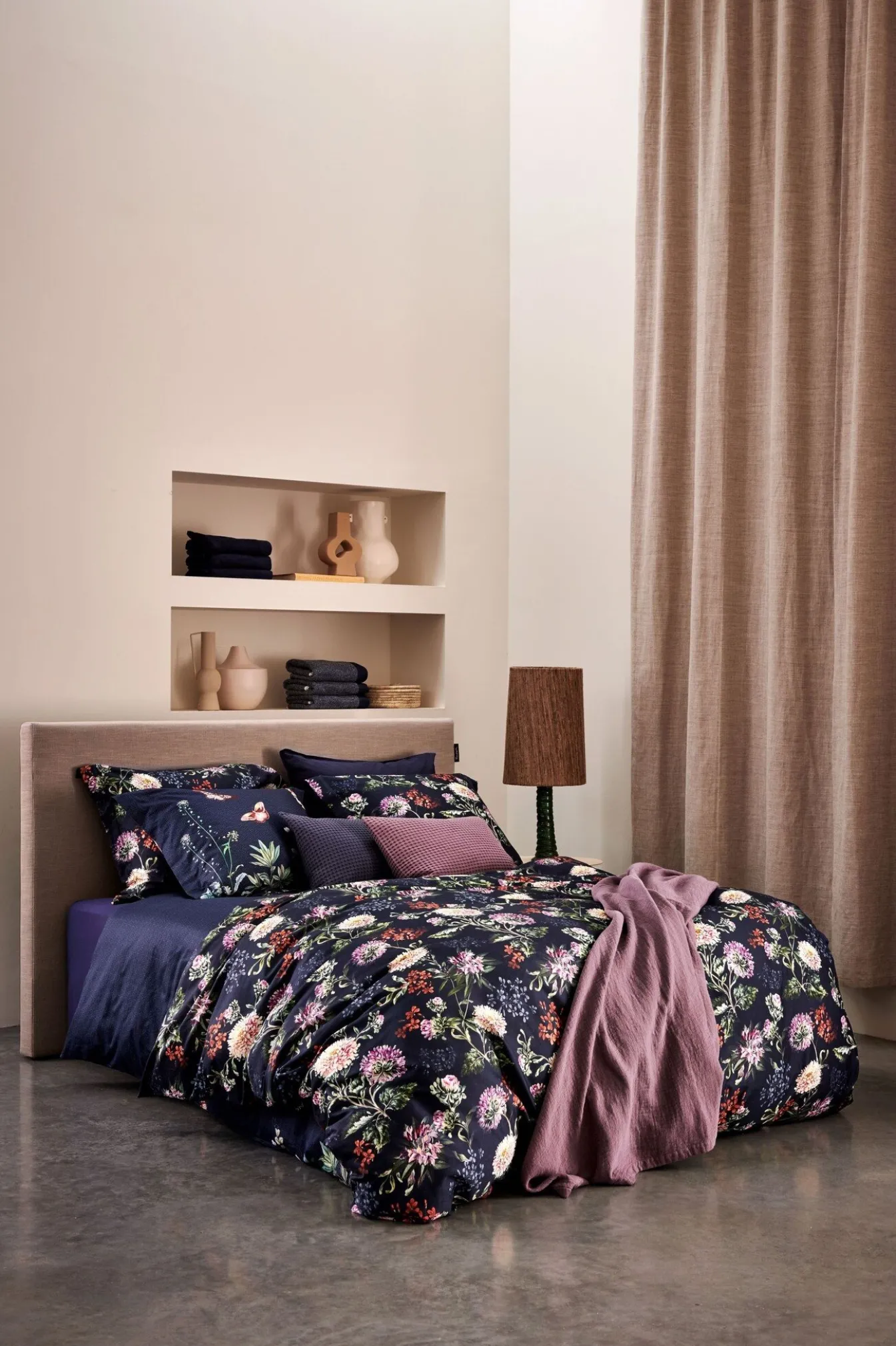 Discount Bath & Living Vandyck Duvet cover HAPPINESS Blue Ink 200x220 cm (satin cotton)