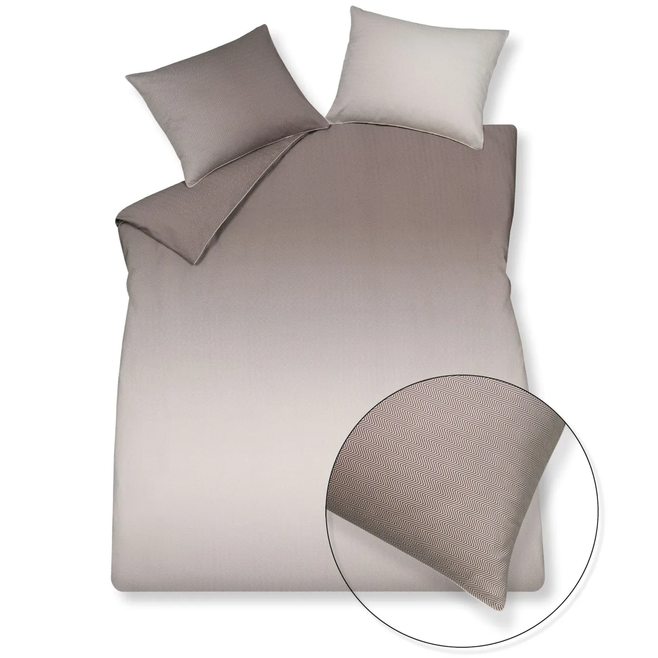 New Bath & Living Vandyck Duvet cover HOME Milano 200x220 cm, color Taupe (satin cotton)