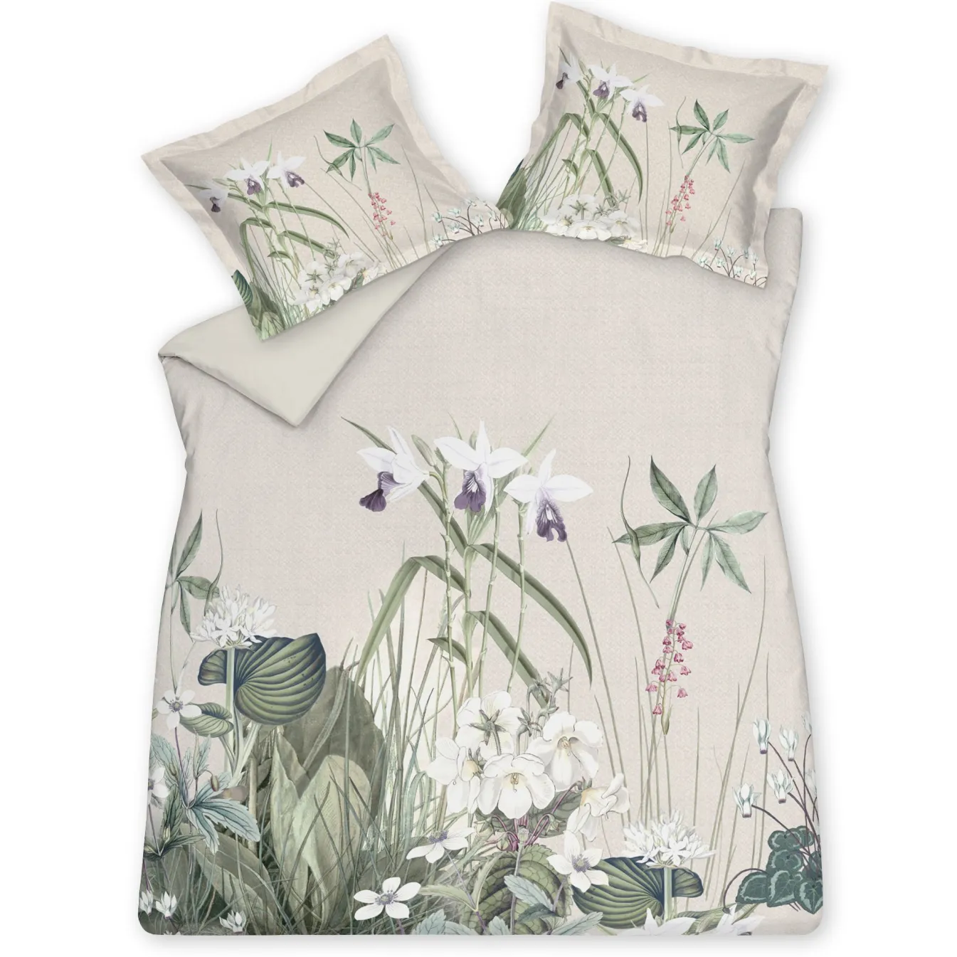 Discount Bath & Living Vandyck Duvet cover PALM SPRING Stone 140x220 cm (SASR23102)