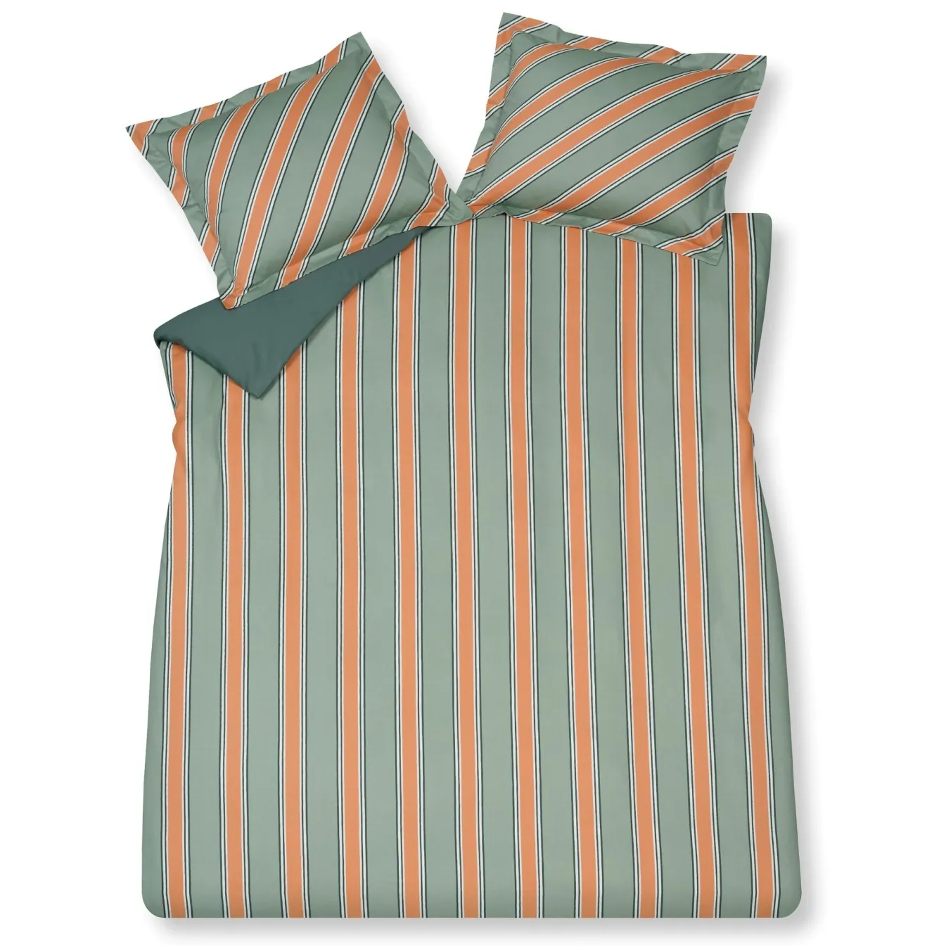 Fashion Bath & Living Vandyck Duvet cover PREPPY STRIPE Smoke Green 240x220 cm (satin cotton)