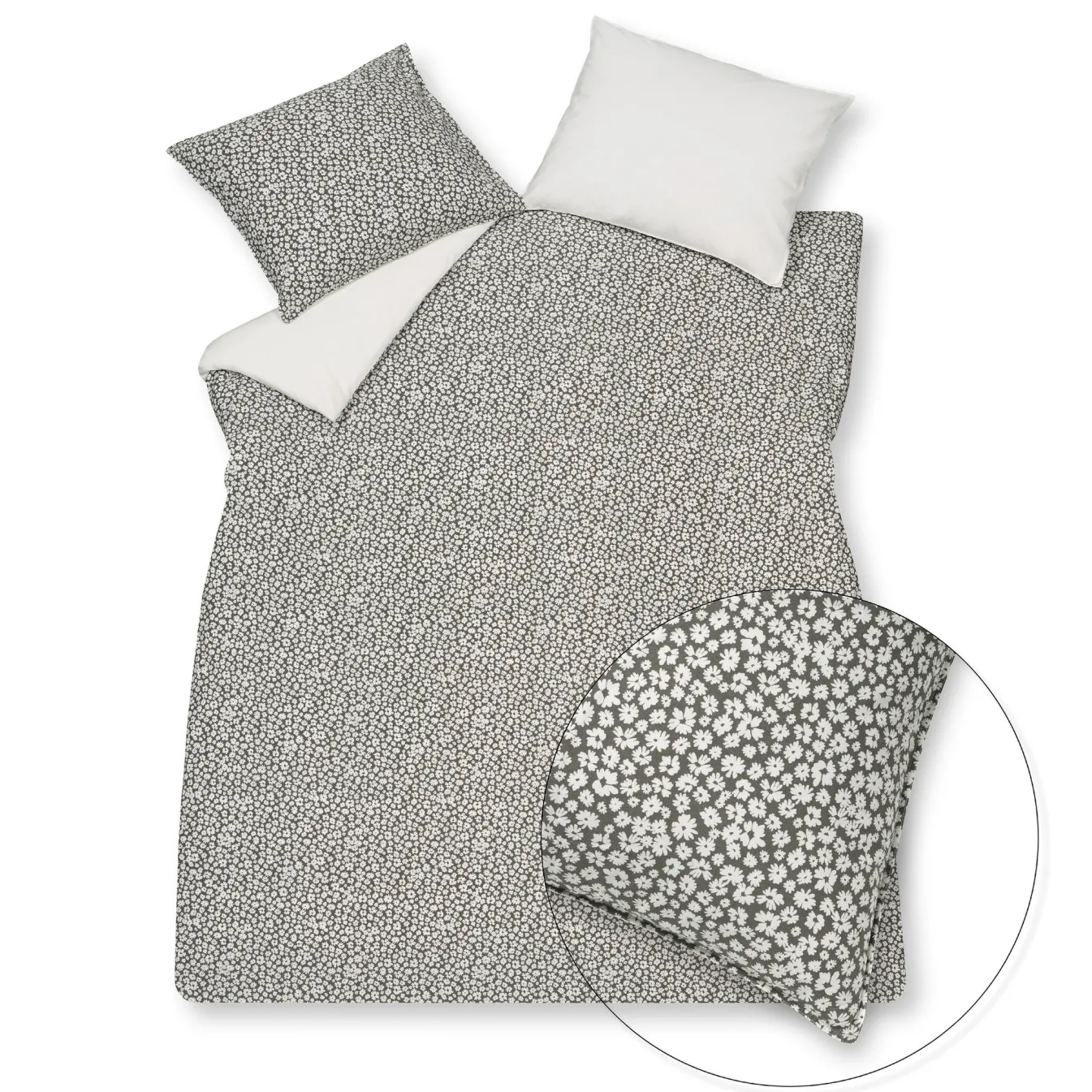 Outlet Bath & Living Vandyck Duvet cover PURE 53 Anthracite 140x220 cm (percale cotton) PRSA21153