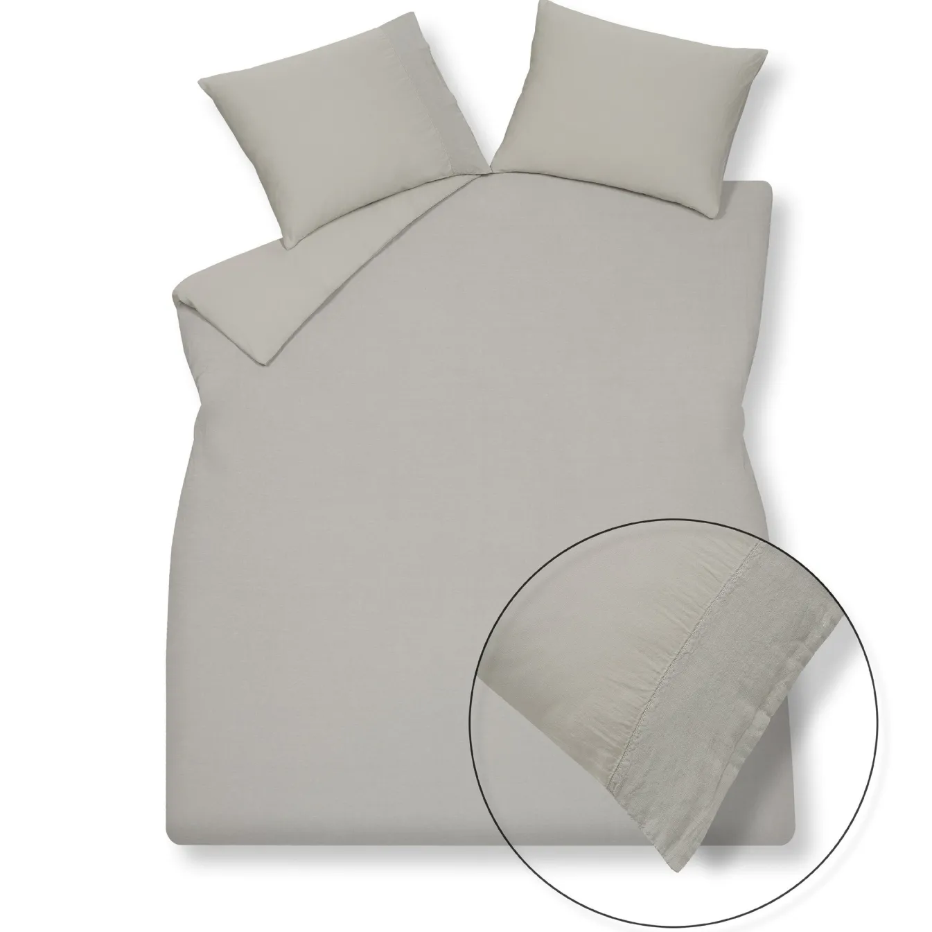 Flash Sale Bath & Living Vandyck Duvet cover PURE 07 Cool Gray 240x220 cm (linen / satin cotton) PRSA17207