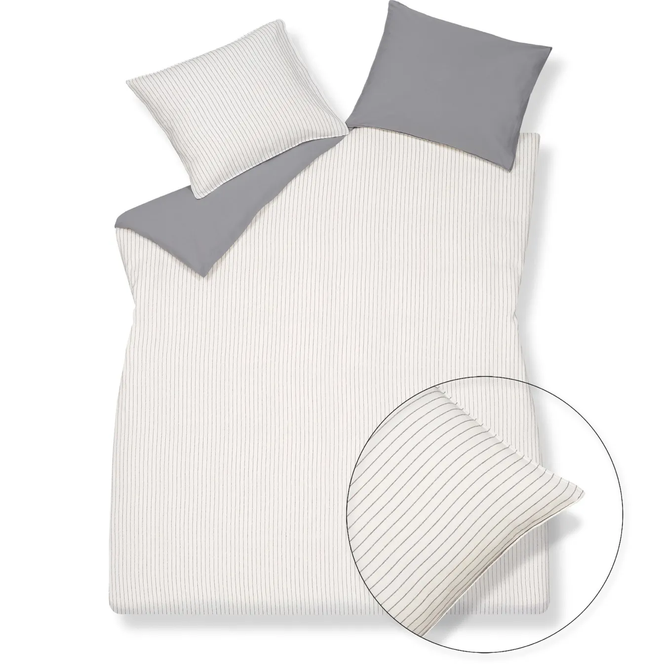 Fashion Bath & Living Vandyck Duvet cover PURE 28 Gray 200x220 cm (linen / cotton) PRSA19128
