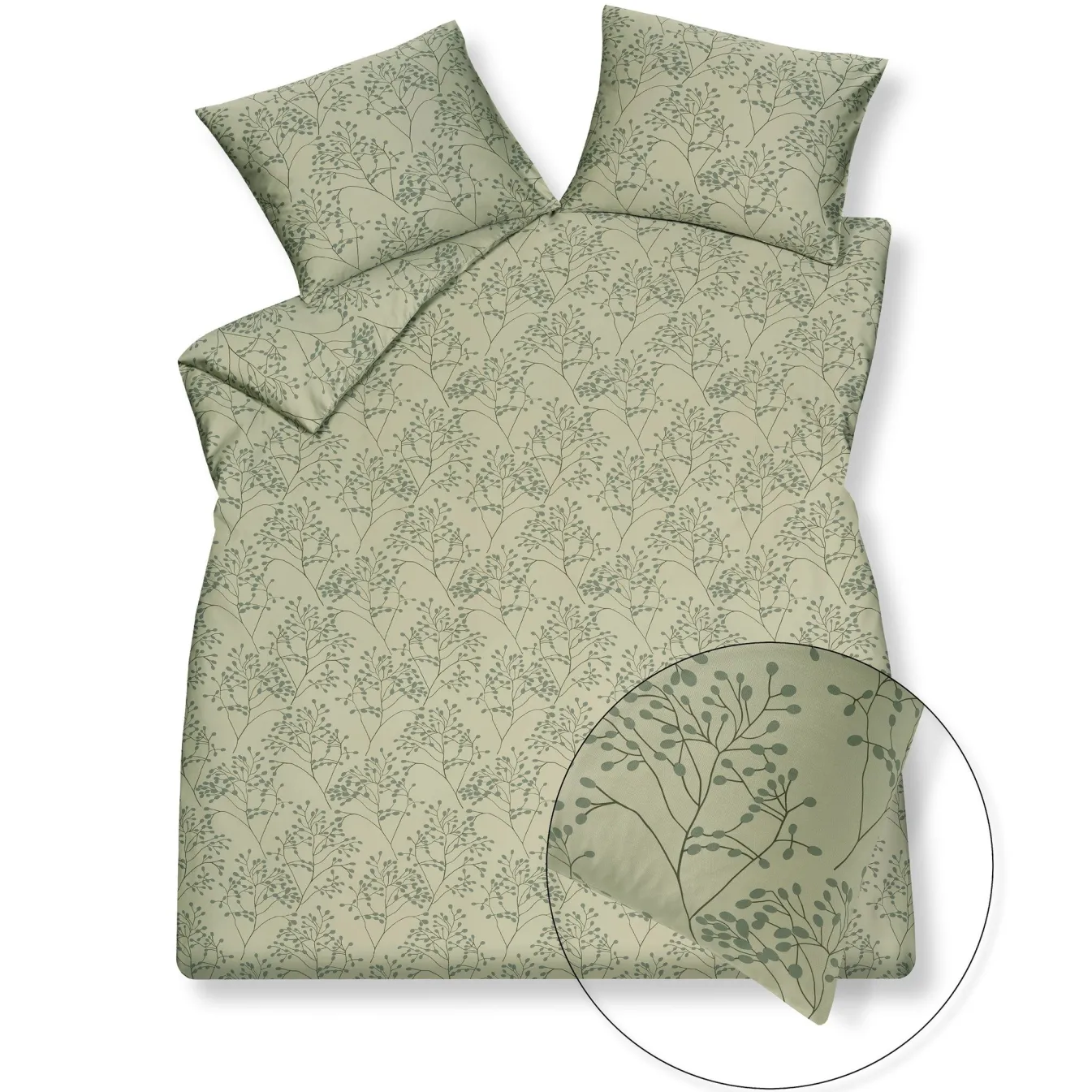 Clearance Bath & Living Vandyck Duvet cover PURE 51 Light Olive 200x220 cm (satin cotton) PRSA20251