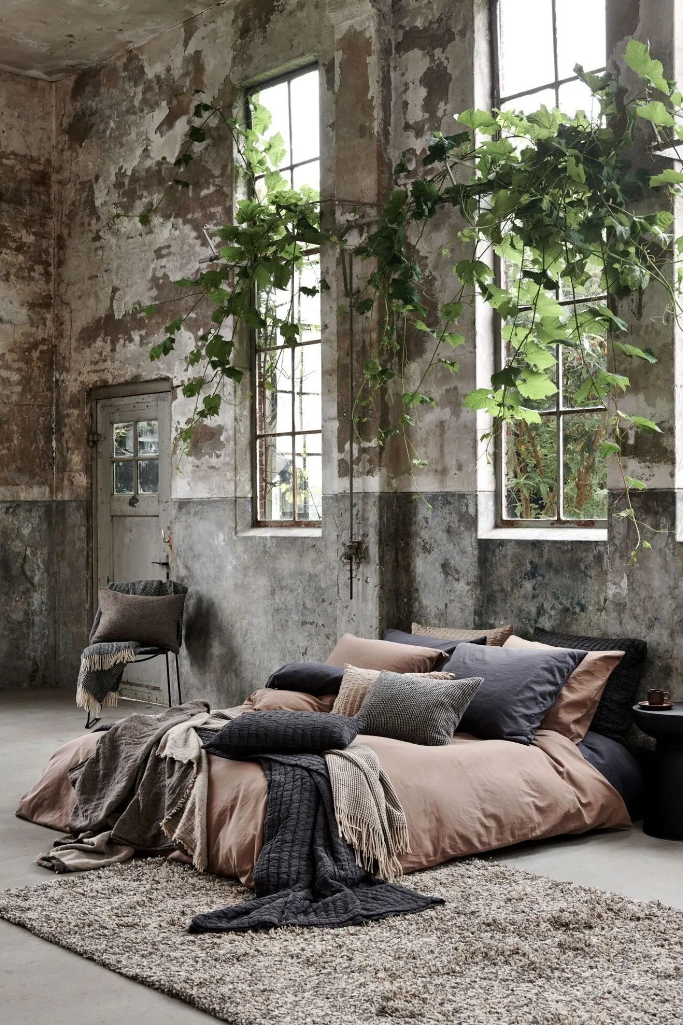 Clearance Bath & Living Vandyck Duvet cover PURE 66 Off Black 200x220 cm (hemp / cotton)
