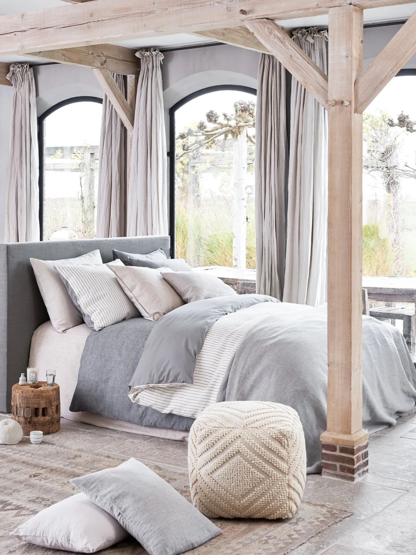 Discount Bath & Living Vandyck Duvet cover PURE 27 Stone 240x220 cm (linen / cotton) PRSA19127