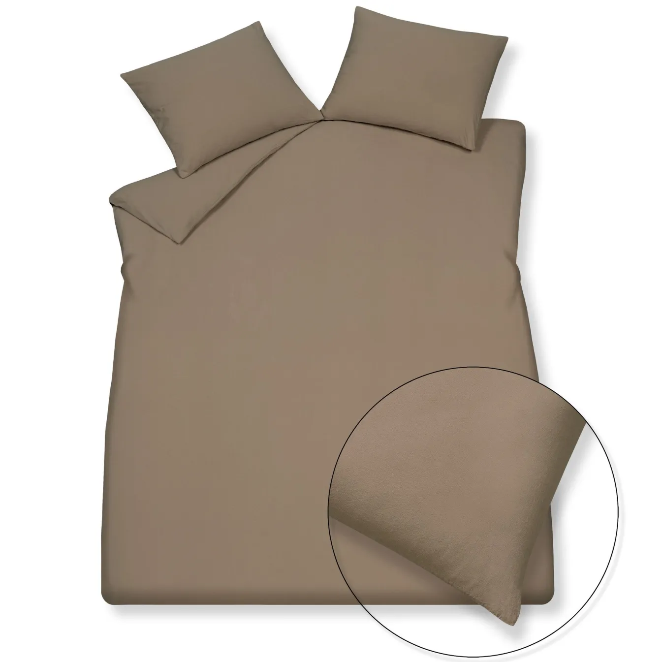 Sale Bath & Living Vandyck Duvet cover PURE 66 Taupe 240x220 cm (hemp / cotton)
