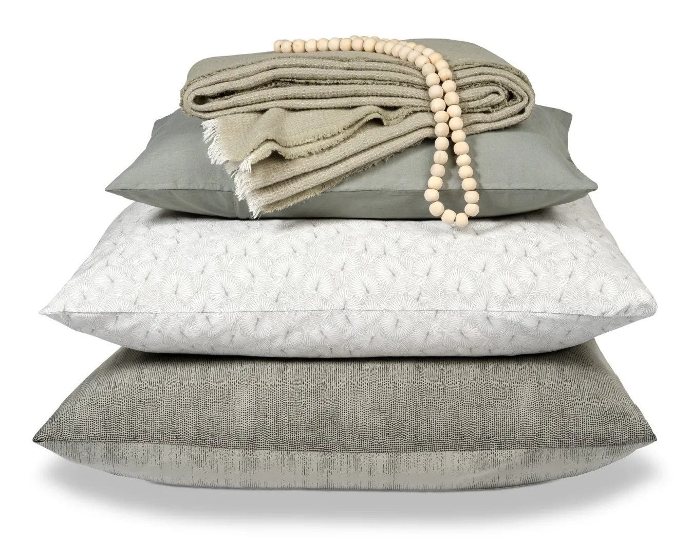 Clearance Bath & Living Vandyck Duvet cover PURITY 79 Smoke Green 240x220 cm (linen / cotton) PUCO16179