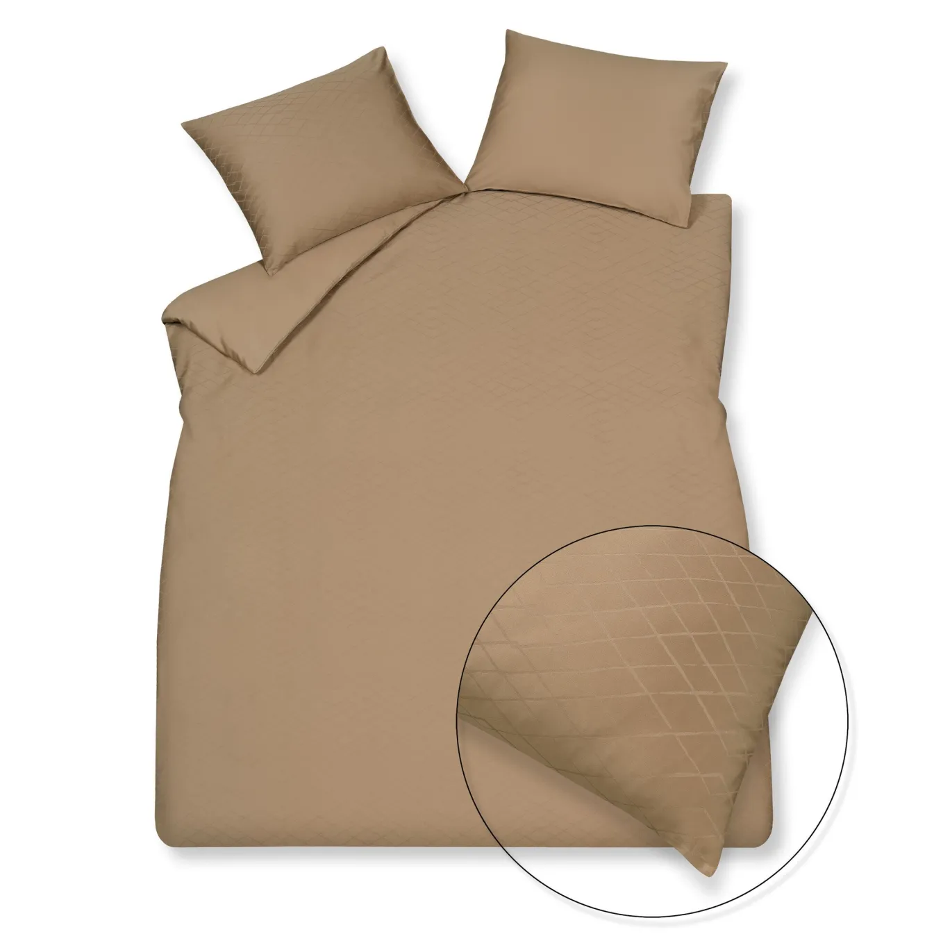 New Bath & Living Vandyck Duvet cover PURITY Monaco Caramel 240x220 cm (satin cotton)