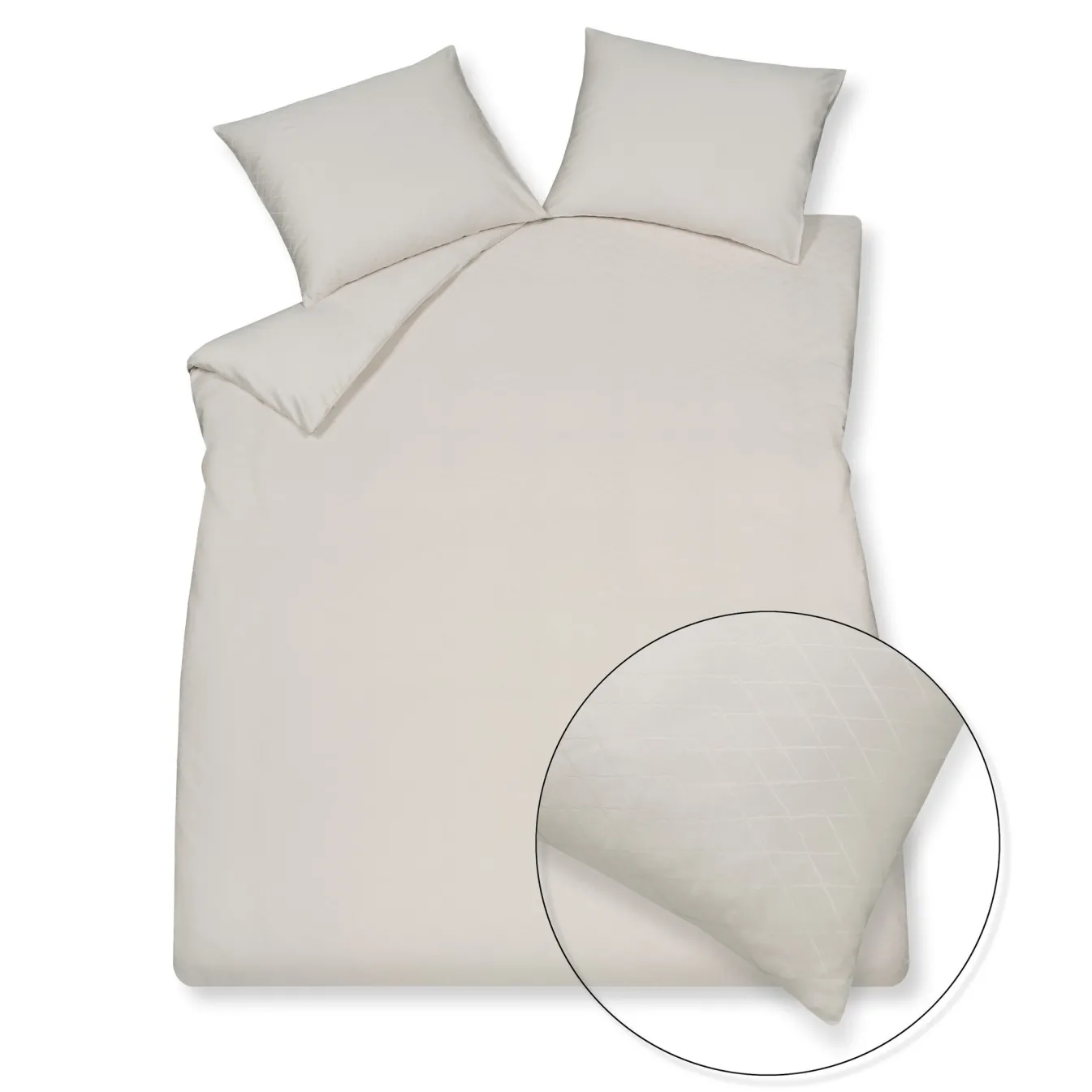 Online Bath & Living Vandyck Duvet cover PURITY Monaco Cream Tan 200x220 cm (satin cotton)