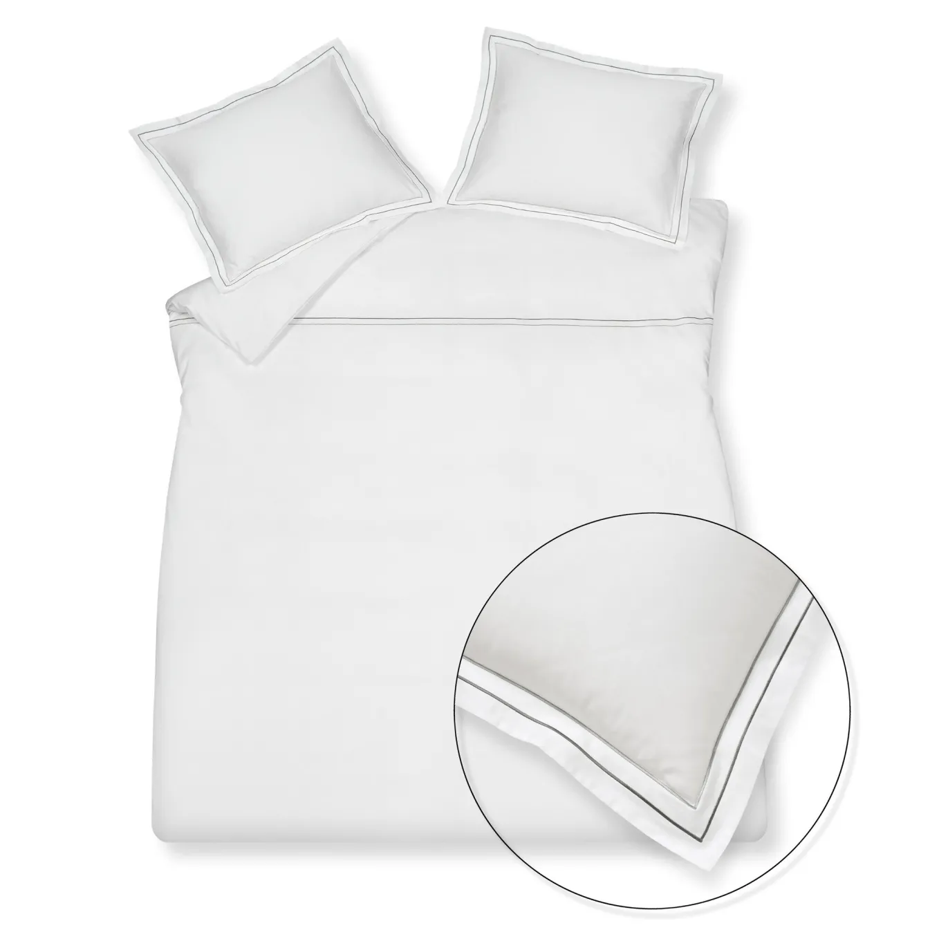 Hot Bath & Living Vandyck Duvet cover PURITY Naples 200x220 cm, color Off Black (satin cotton)