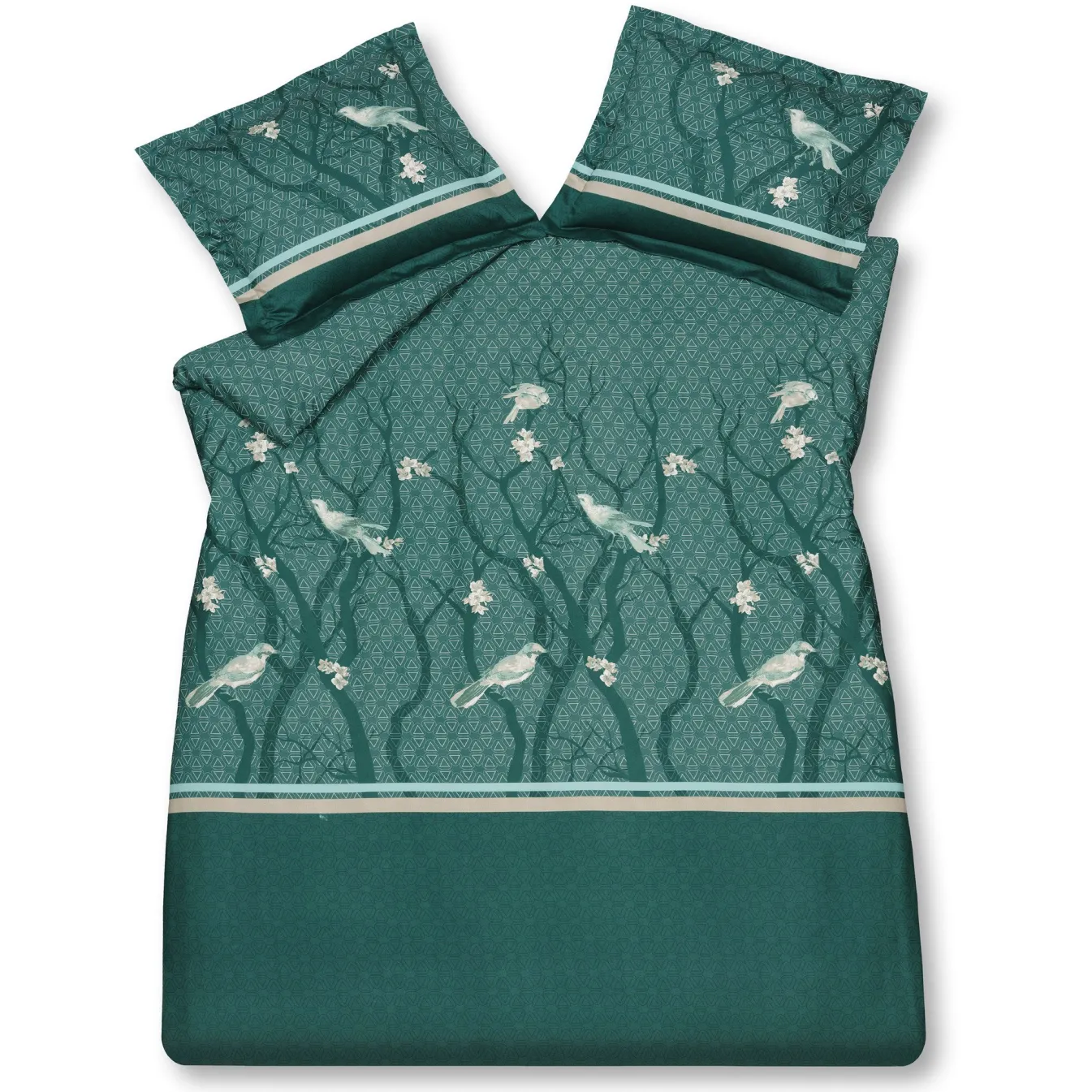 Clearance Bath & Living Vandyck Duvet cover SMALL BIRDS Mint Green 200x220 cm (satin) SABR20103