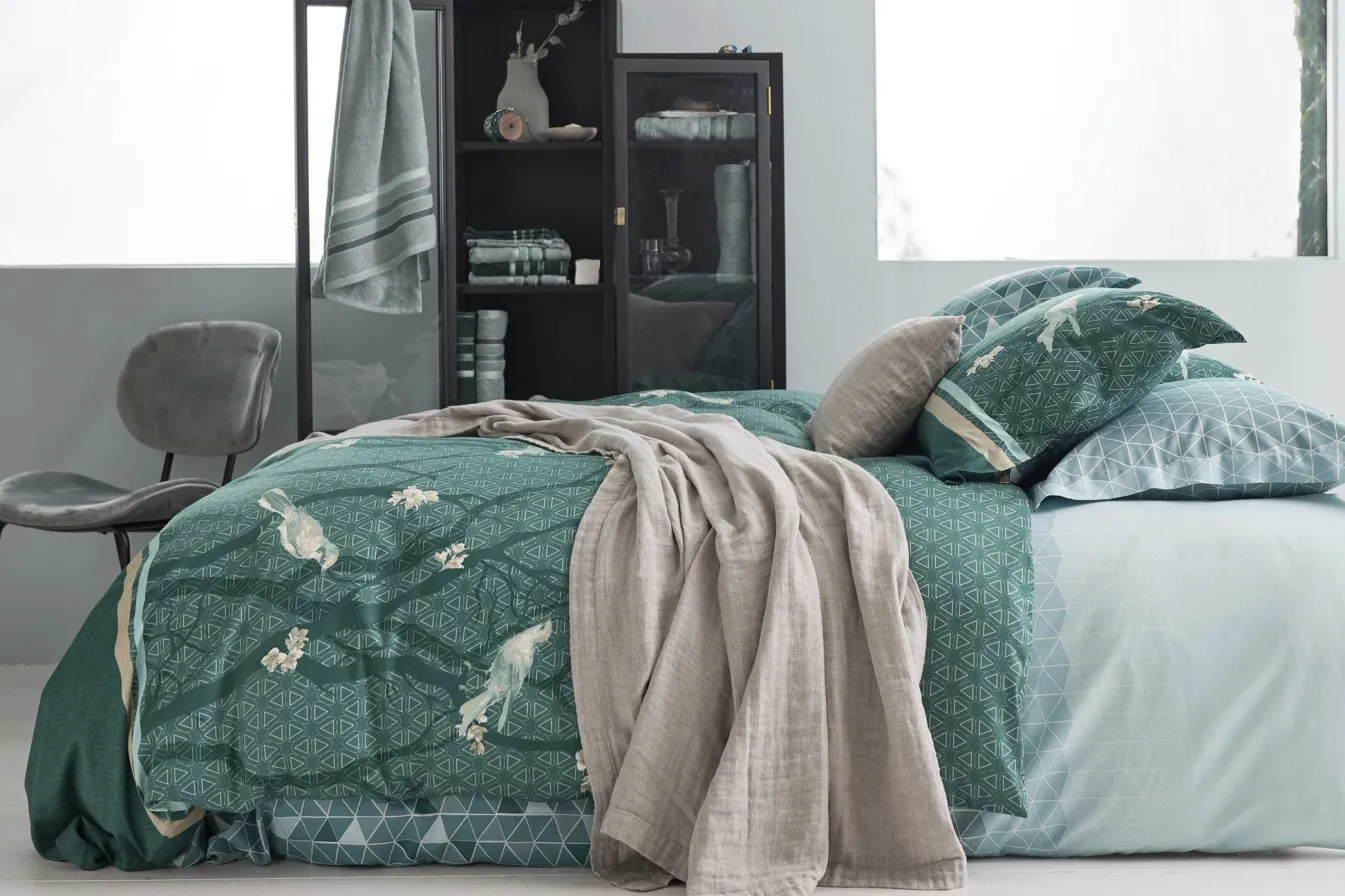 Clearance Bath & Living Vandyck Duvet cover SMALL BIRDS Mint Green 200x220 cm (satin) SABR20103