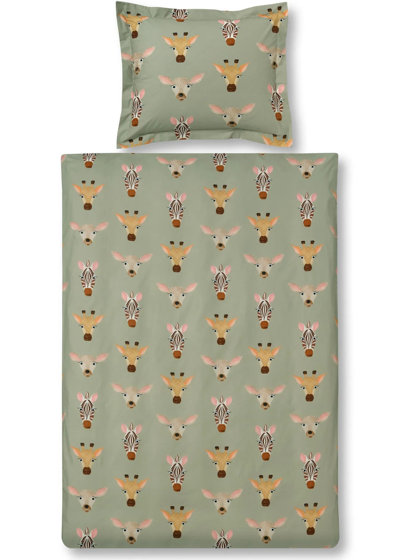 Store Bath & Living Vandyck Duvet cover WILDLIFE KIDS Light Olive 140x220 cm (KIBB20209)