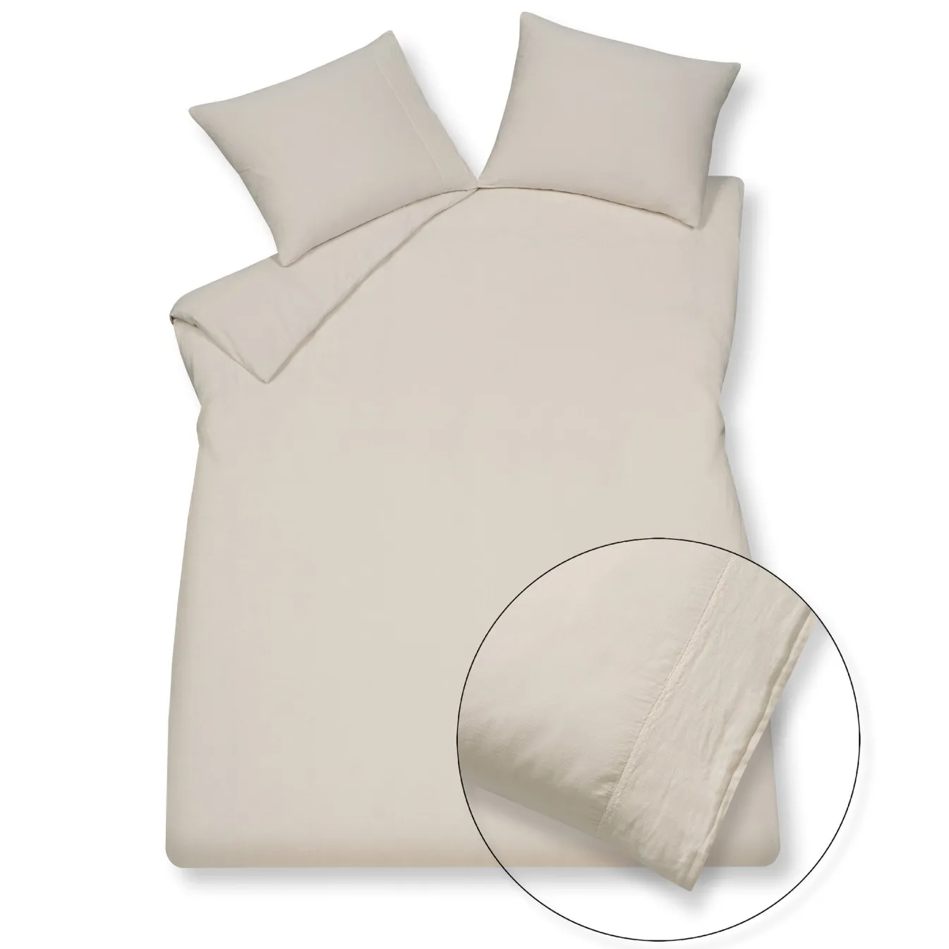 Discount Bath & Living Vandyck Pillowcase PURE 07 Cream Tan 60x70 cm (linen / satin cotton) PRSA17207
