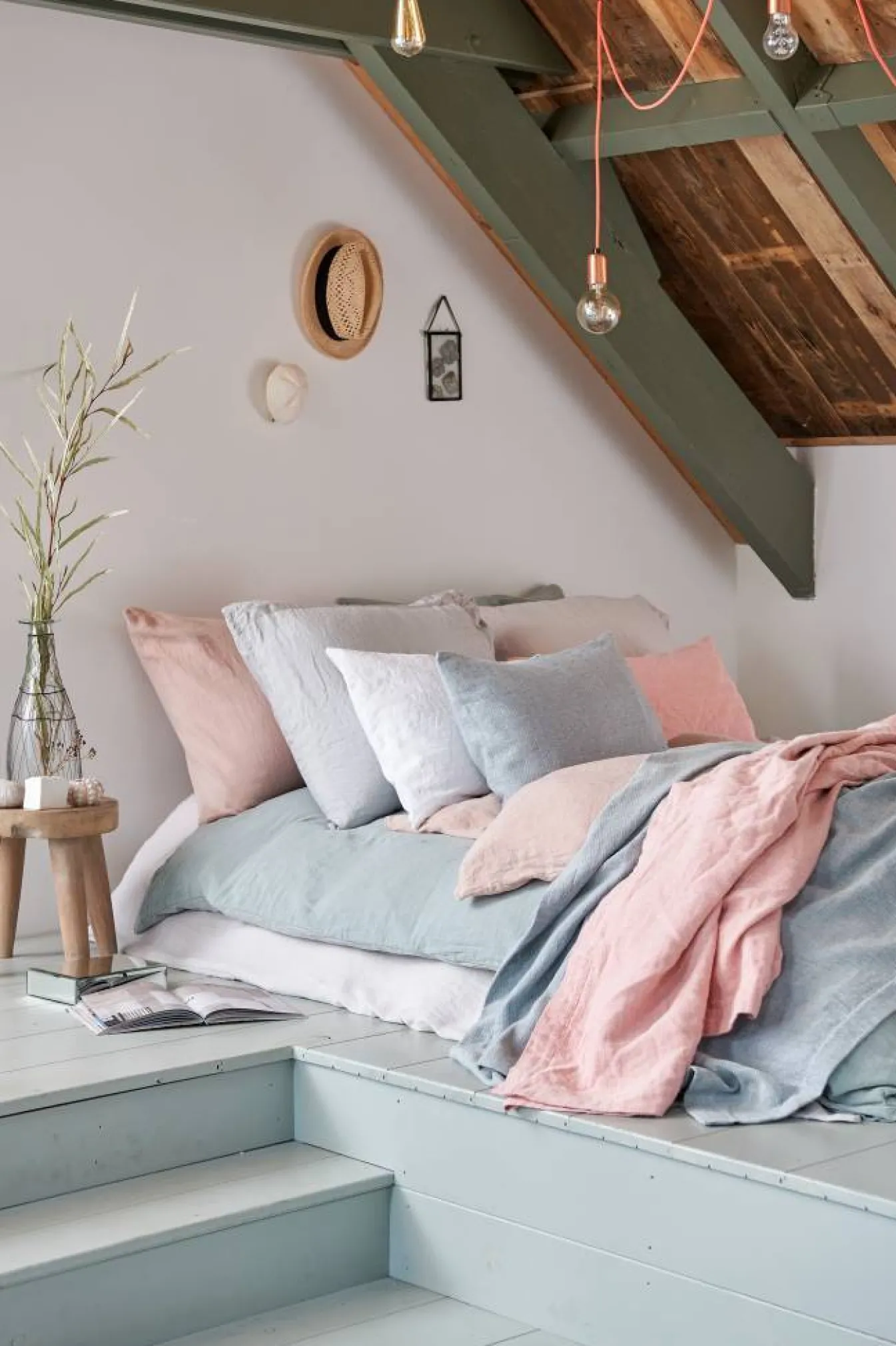 Outlet Bath & Living Vandyck PURE 11 bedspread / pillow cover Faded Denim-184 (cotton / linen) PRSA18111