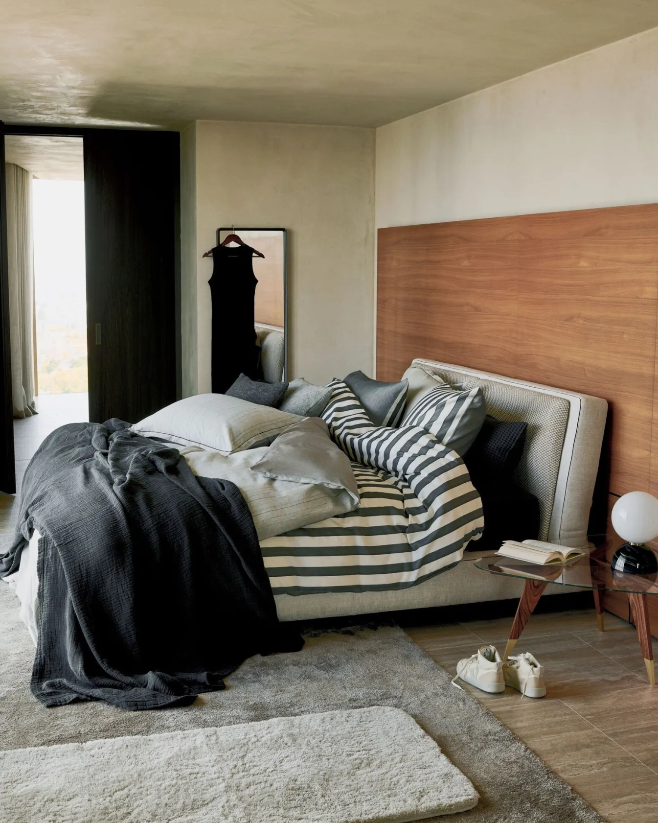 Outlet Bath & Living Vandyck PURE 68 plaid/bedspread 160x250 cm color Off Black