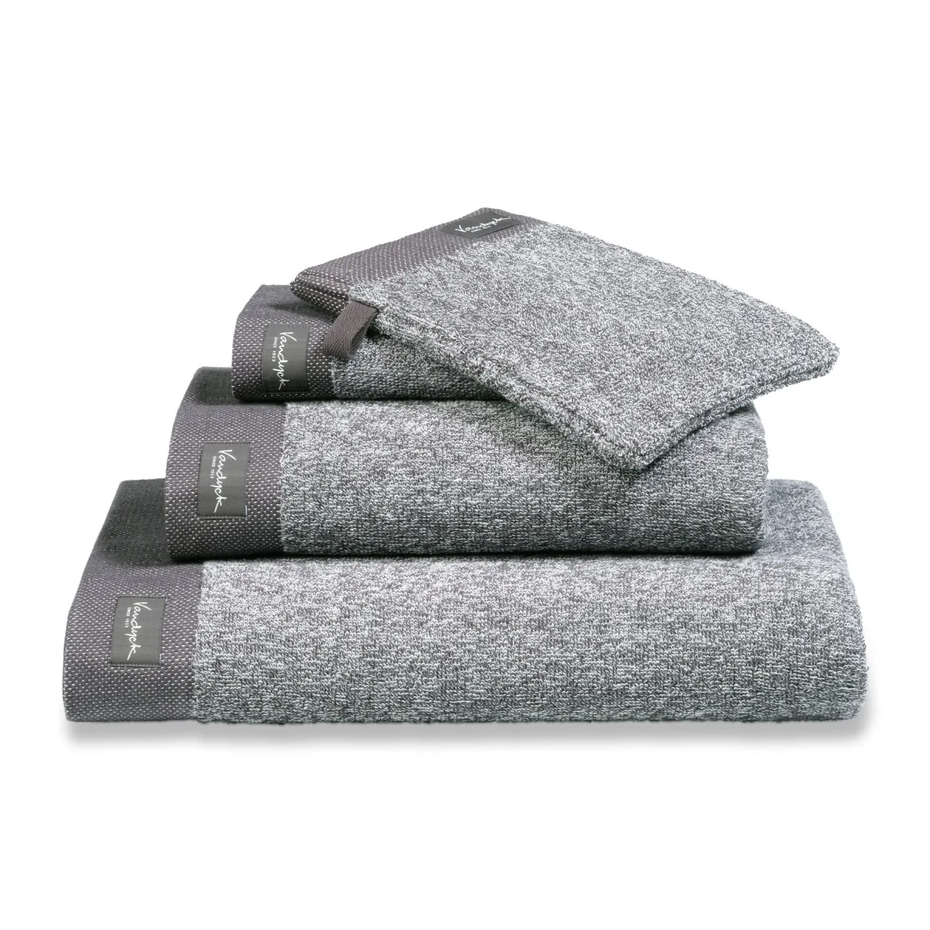 Shop Bath & Living Vandyck Towel HOME Mouliné Off Black-198 (BAKC18201)