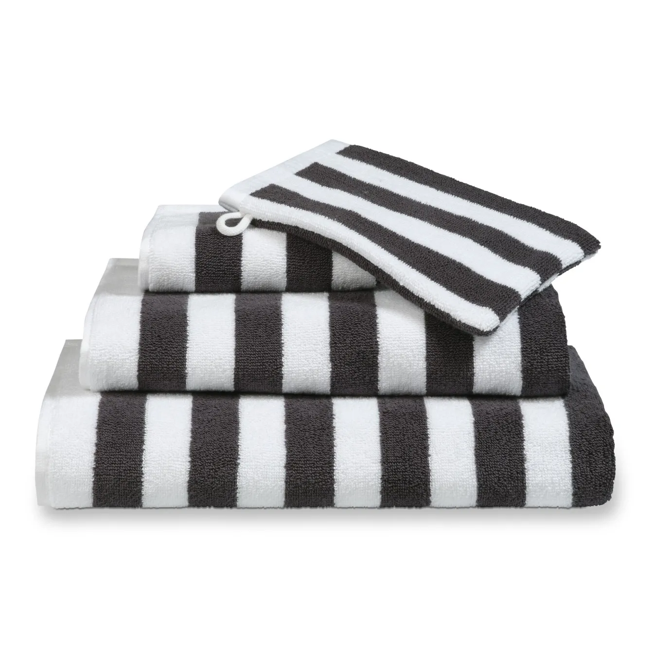 Best Sale Bath & Living Vandyck Towel VERONA Stripes color Off Black-198