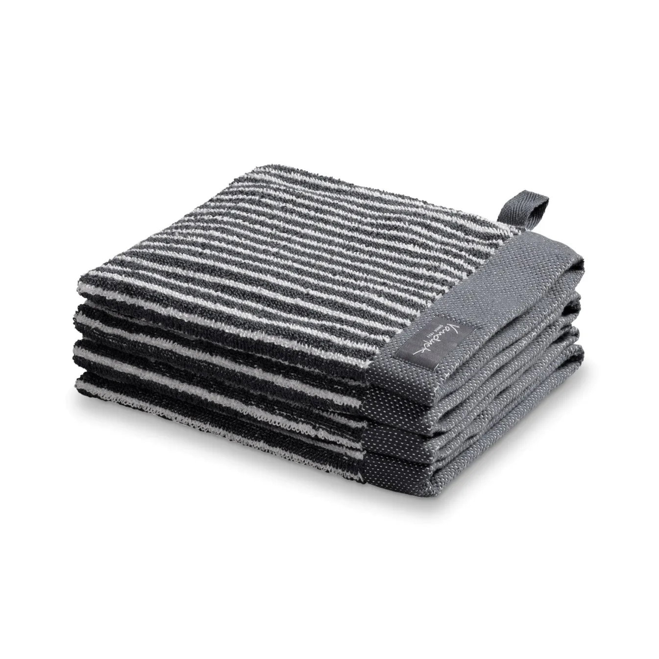 Clearance Bath & Living Vandyck Washcloth HOME Petit Ligne Off Black (BAKC15101) set/6 pieces OffBlack-198