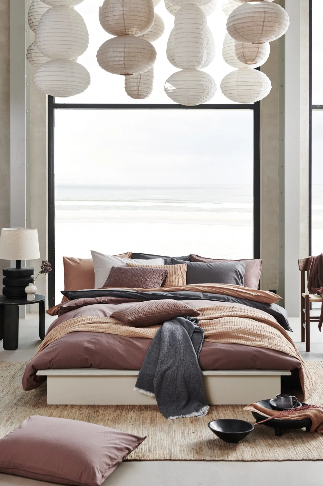 Clearance Bath & Living Vandyck WASHED COTTON duvet cover 140x220 cm Brownie (cotton) CLLA20201