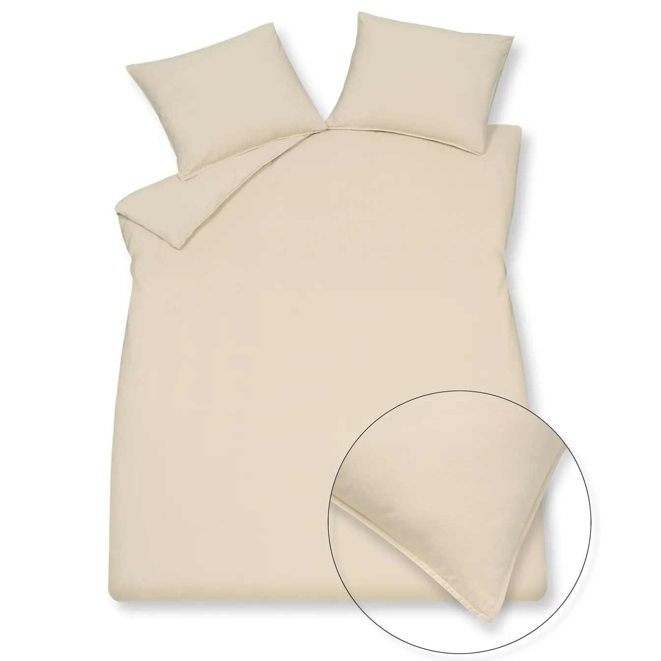 Clearance Bath & Living Vandyck WASHED COTTON duvet cover 140x220 cm Cream Tan (cotton) CLLA20201