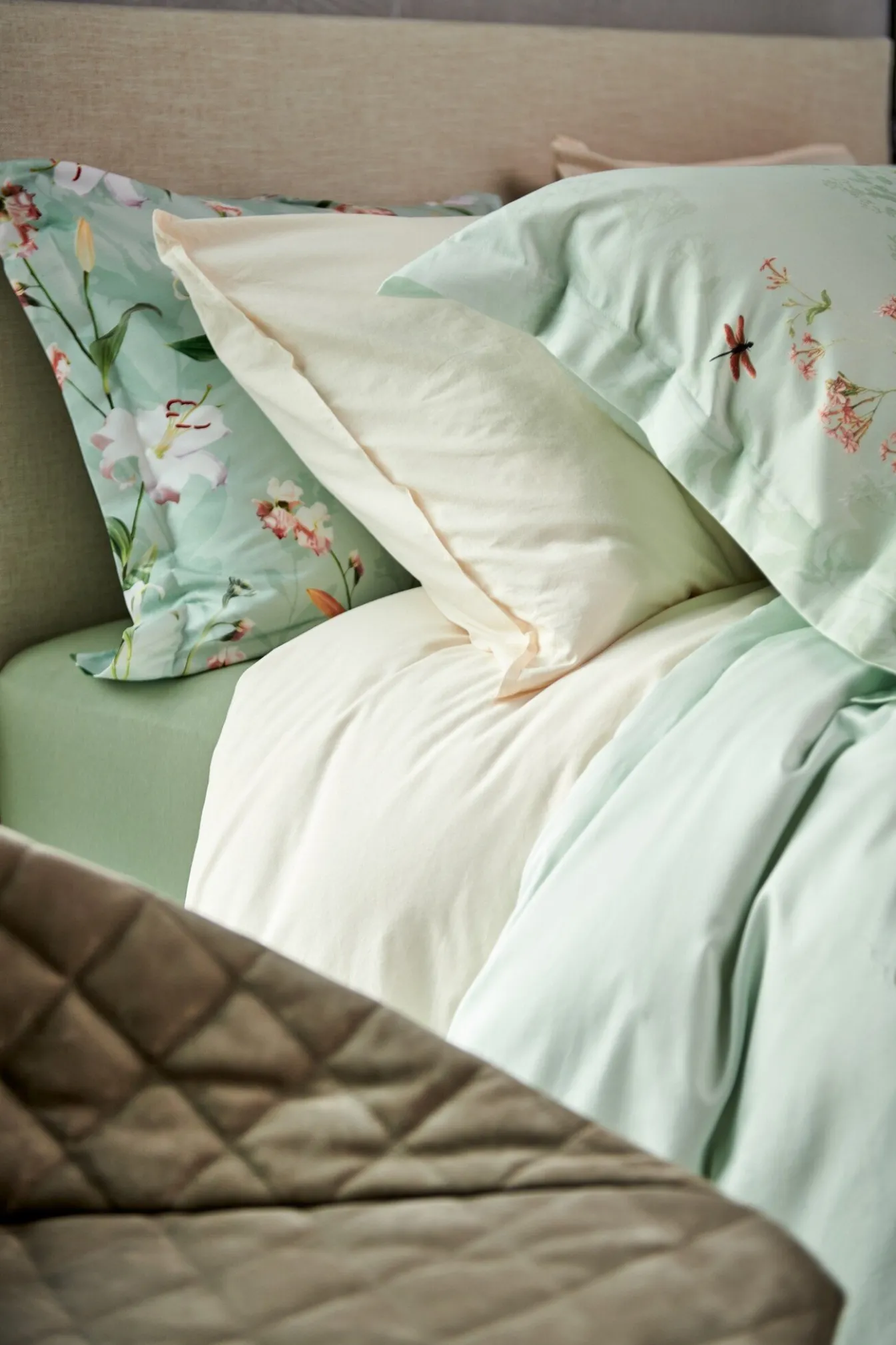 Store Bath & Living Vandyck WASHED COTTON duvet cover 200x220 cm Cream Tan (cotton) CLLA20201