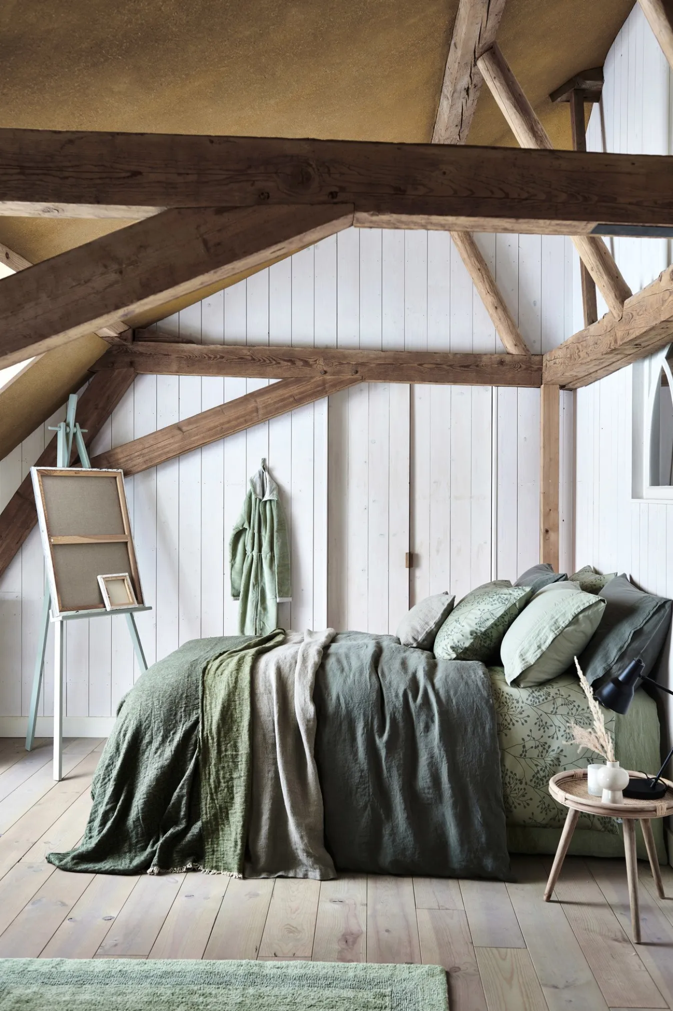 Hot Bath & Living Vandyck WASHED COTTON duvet cover 240x220 cm Earth Green (cotton)
