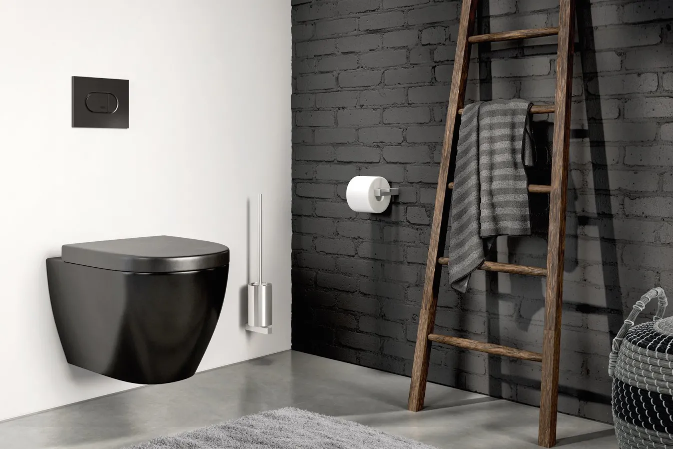 New Bath & Living Zack CARVO toilet brush set wall 40487 (mat) matt