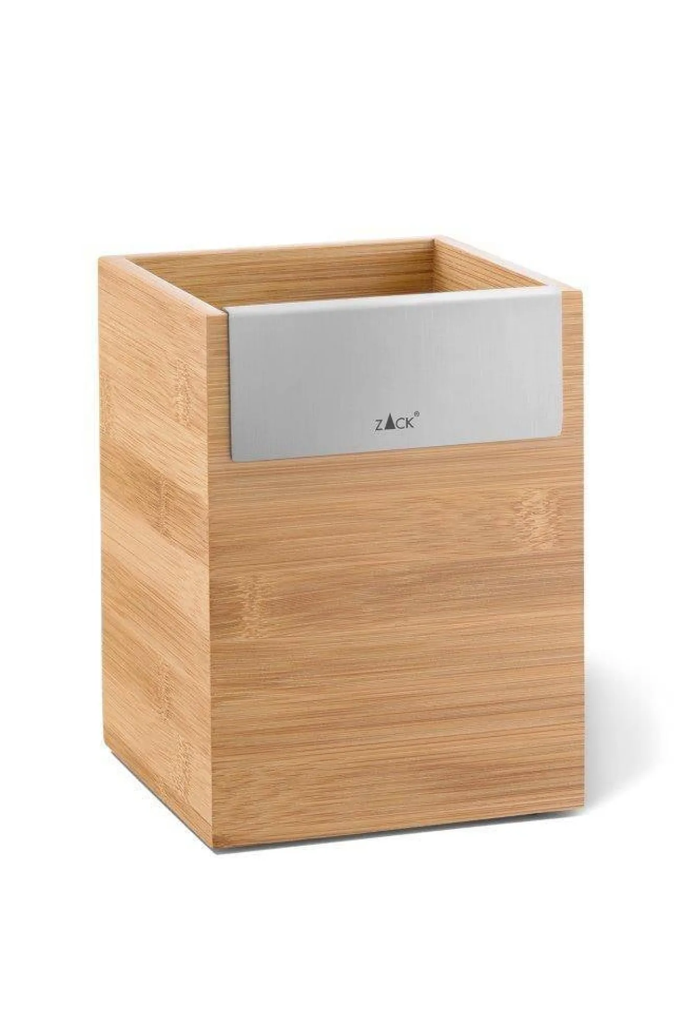 Sale Bath & Living Zack SCARTA storage tray 12x12cm bamboo with stainless steel (1 compartment) 20823 matt,brown